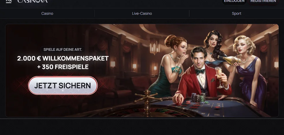 Claim Casinova Willkommensbonus